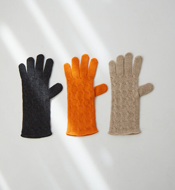 collex「【WILLIAM BRUNTON】カシミヤ ケーブル グローブ」|手袋|