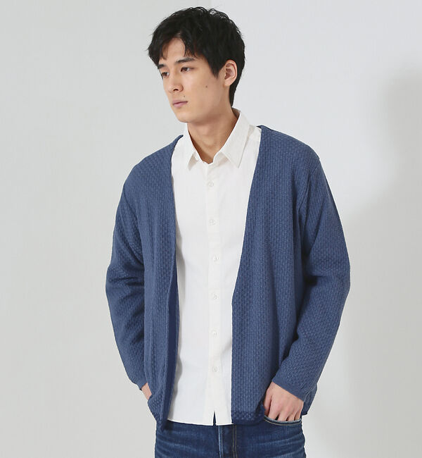 ABAHOUSE「格子柄 ワンボタン カーディガン」|カーディガン|