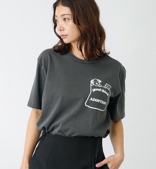 Rouge vif「【MIXTA/ミクスタ】プリント Tシャツ / ロゴTシャツ / ねこ / 半袖」|Tシャツ・カットソー|ブラック系その他1