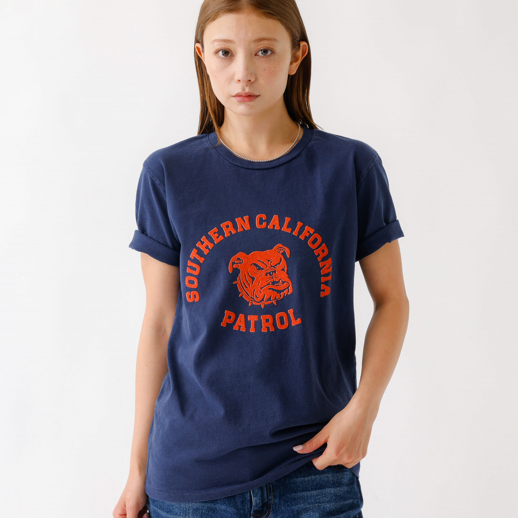 Rouge vif「【MIXTA/ミクスタ】プリント Tシャツ / ロゴTシャツ / ねこ / 半袖」|Tシャツ・カットソー|ネイビー