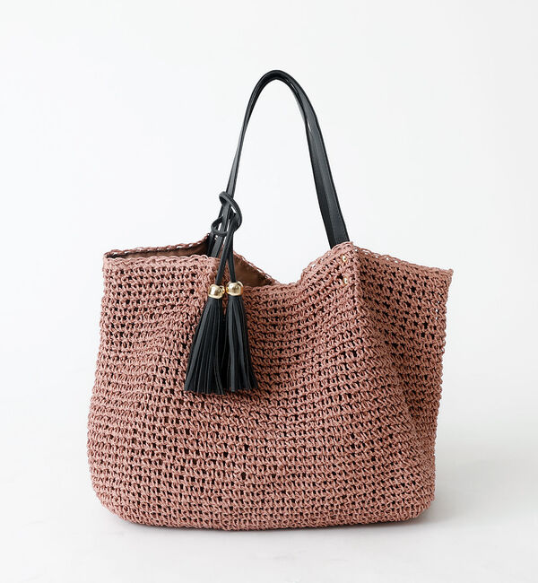 Rouge vif「タッセル付き ペーパートートバッグ / 雑材バッグ」|トートバッグ|