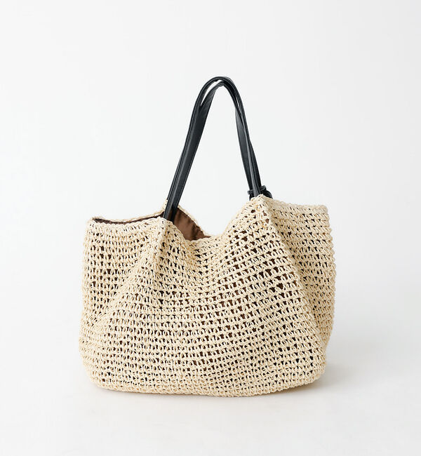 Rouge vif「タッセル付き ペーパートートバッグ / 雑材バッグ」|トートバッグ|