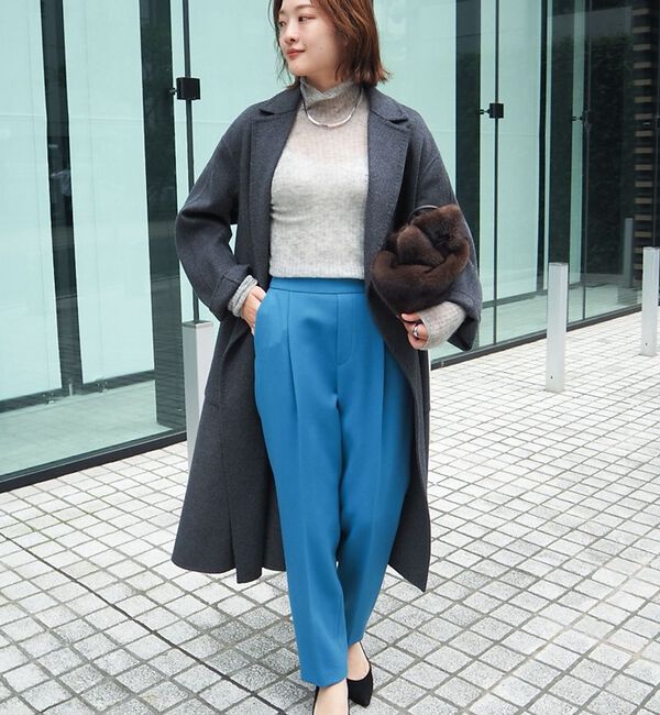 qualite「【ブルー】ダブルクロスセンタープレスパンツ」|その他|