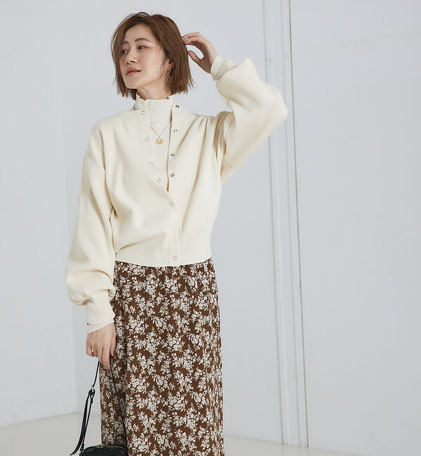 abahouse mavie「ポリエステル2WAYショートカーデ」|カーディガン|