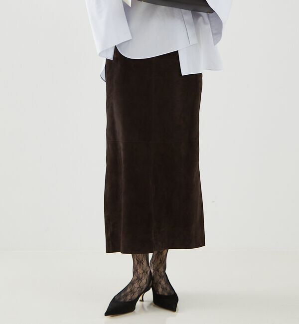 The Store by C' 「【COCUCA】ゴートスエードスカート」|スカート|ダークブラウン