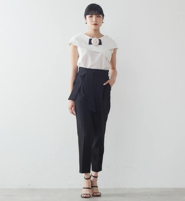 TIARA「麻調ハイウエストテーパードパンツ」|その他|
