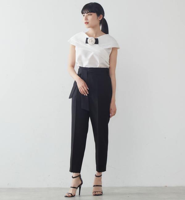 TIARA「麻調ハイウエストテーパードパンツ」|その他|