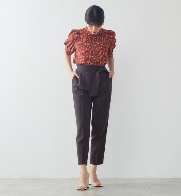 TIARA「麻調ハイウエストテーパードパンツ」|その他|