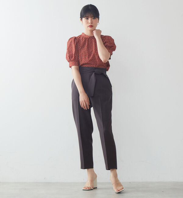 TIARA「麻調ハイウエストテーパードパンツ」|その他|