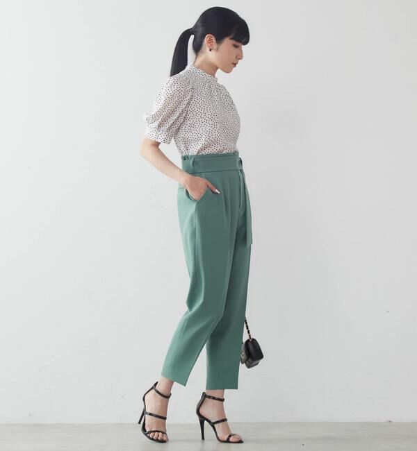 TIARA「麻調ハイウエストテーパードパンツ」|その他|