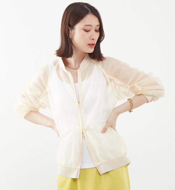 Soffitto「《定番》MA-1シアーブルゾン」|ブルゾン・スタジャン|オフホワイト