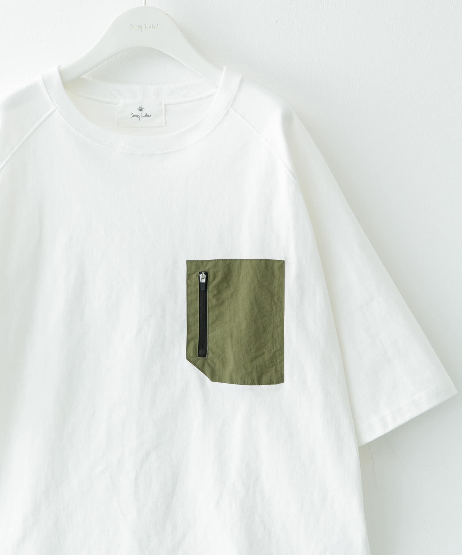 Sonny Label 「ナイロンポケット切替ハーフスリーブTEE」|Tシャツ・カットソー|ホワイト