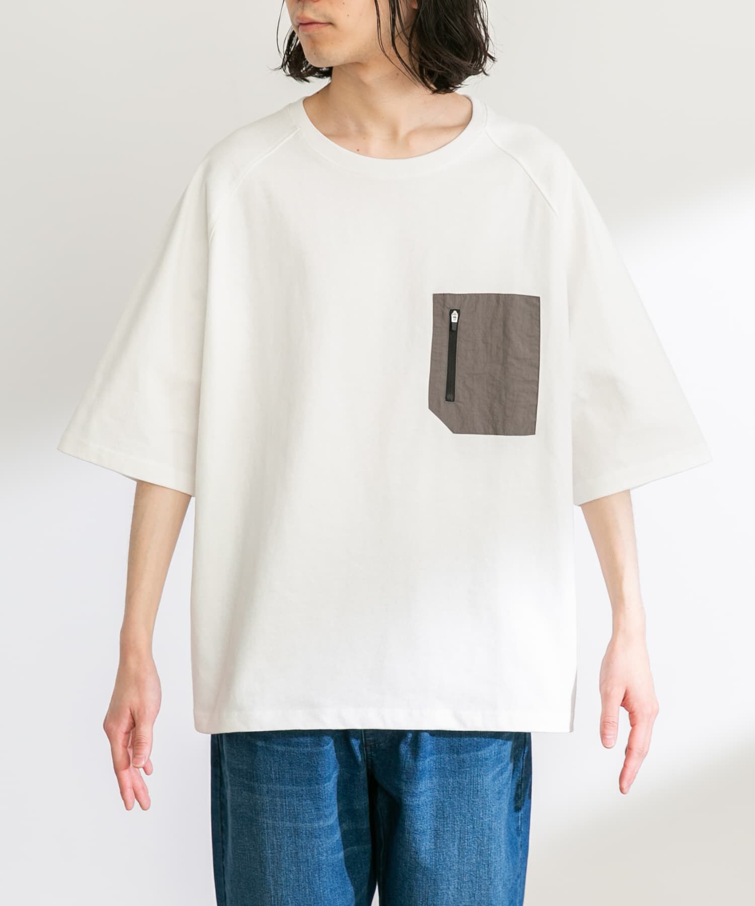 Sonny Label 「ナイロンポケット切替ハーフスリーブTEE」|Tシャツ・カットソー|
