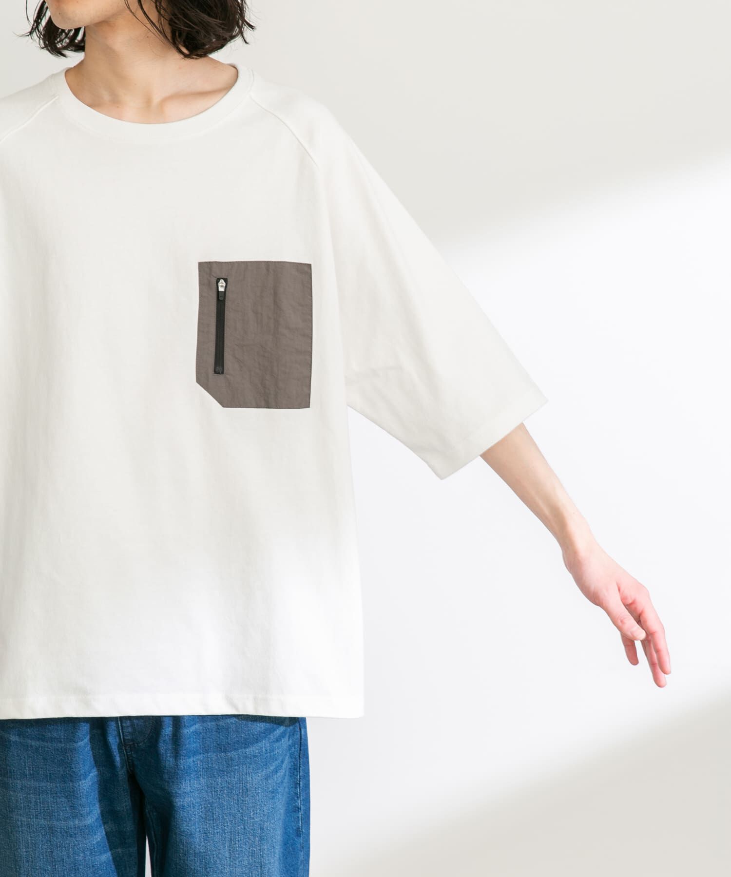 Sonny Label 「ナイロンポケット切替ハーフスリーブTEE」|Tシャツ・カットソー|