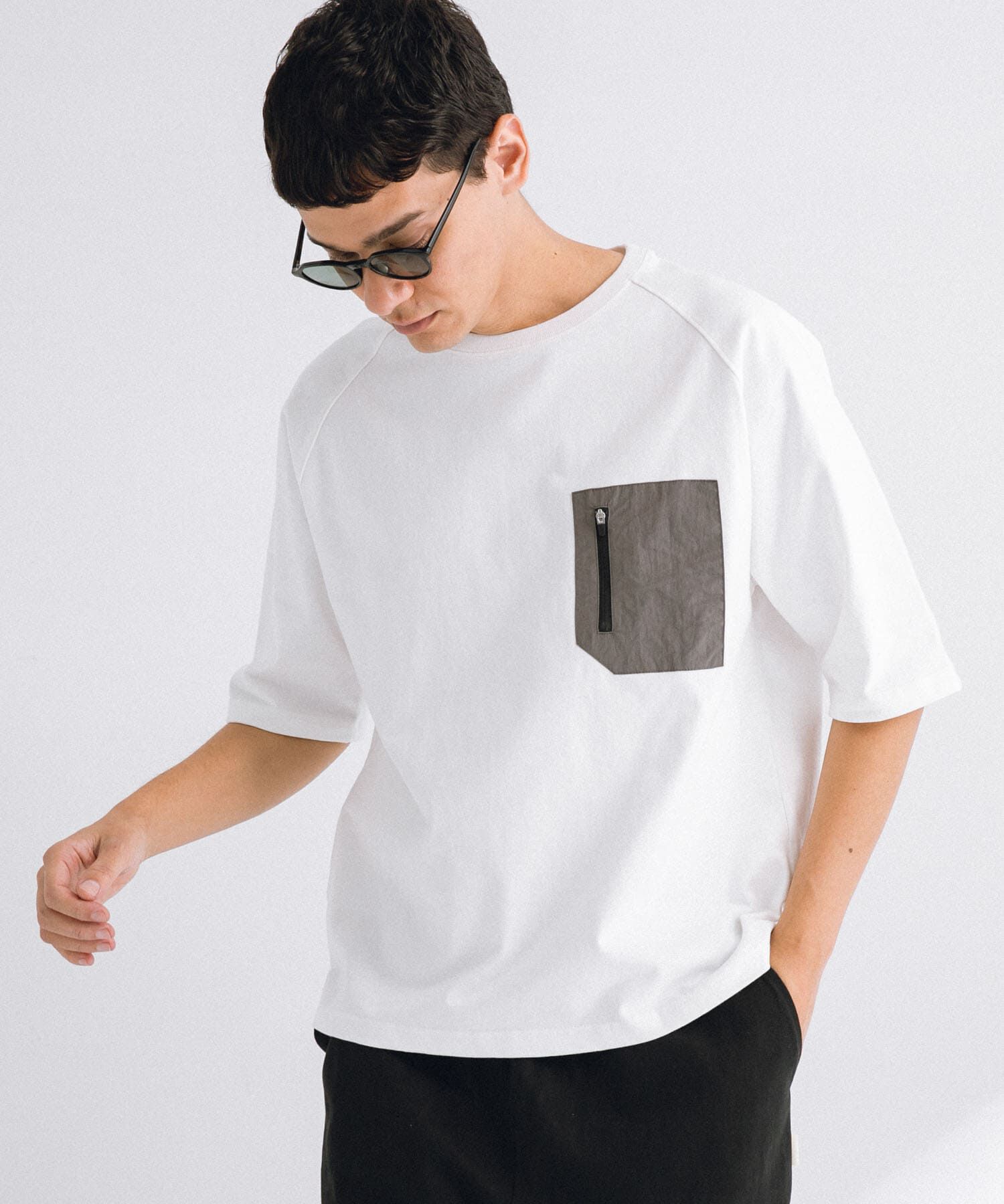 Sonny Label 「ナイロンポケット切替ハーフスリーブTEE」|Tシャツ・カットソー|