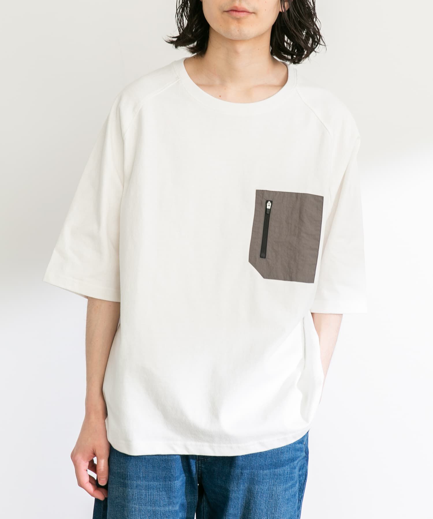 Sonny Label 「ナイロンポケット切替ハーフスリーブTEE」|Tシャツ・カットソー|