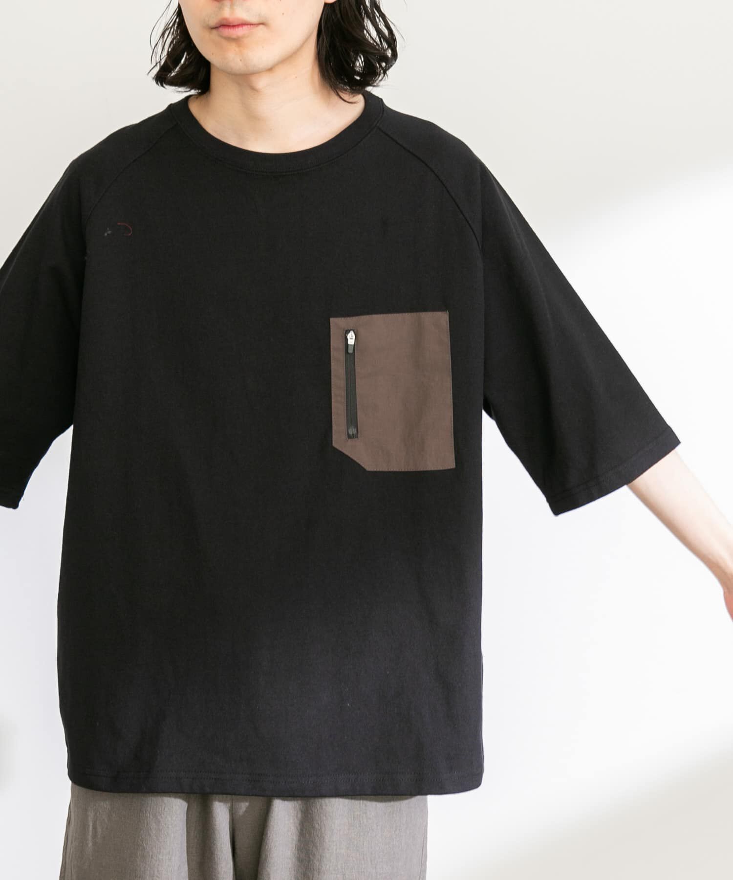 Sonny Label 「ナイロンポケット切替ハーフスリーブTEE」|Tシャツ・カットソー|