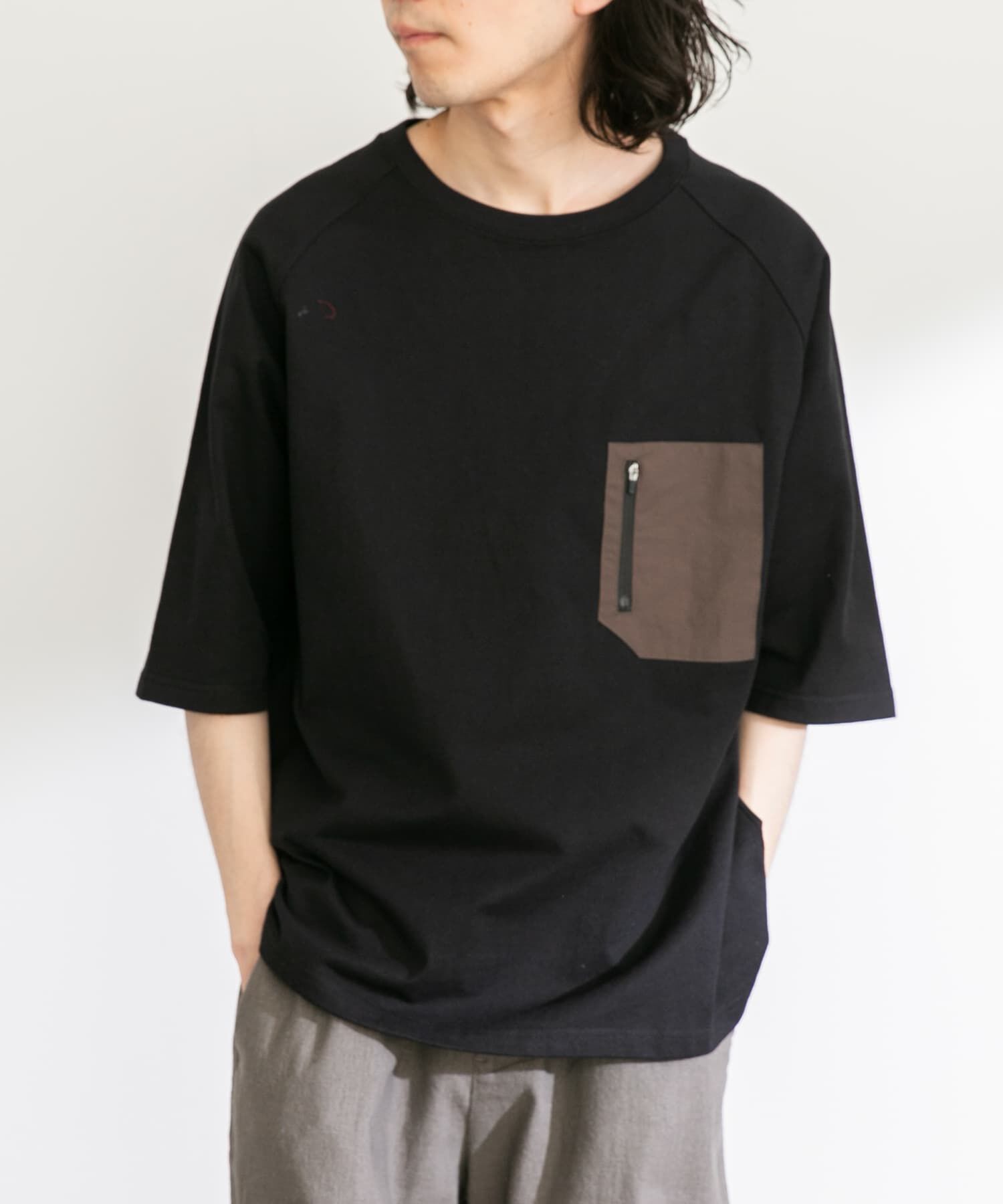 Sonny Label 「ナイロンポケット切替ハーフスリーブTEE」|Tシャツ・カットソー|