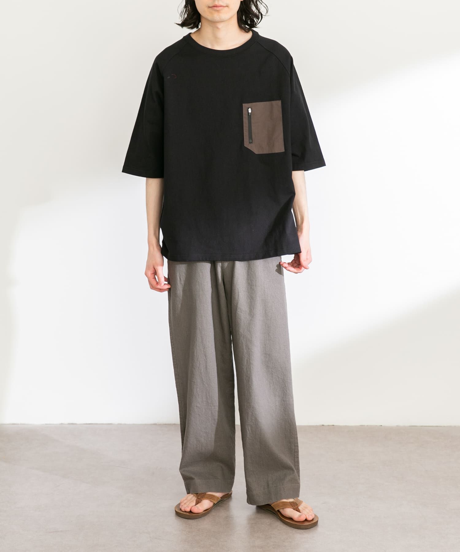 Sonny Label 「ナイロンポケット切替ハーフスリーブTEE」|Tシャツ・カットソー|