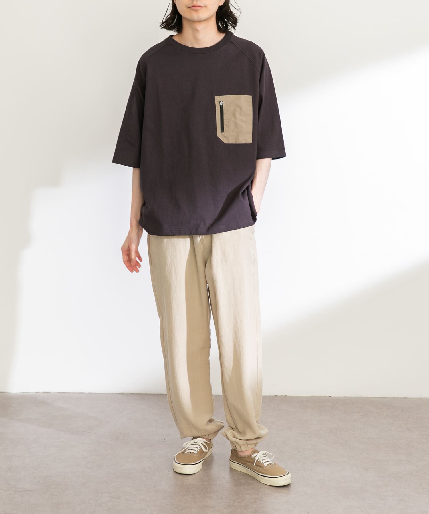 Sonny Label 「ナイロンポケット切替ハーフスリーブTEE」|Tシャツ・カットソー|