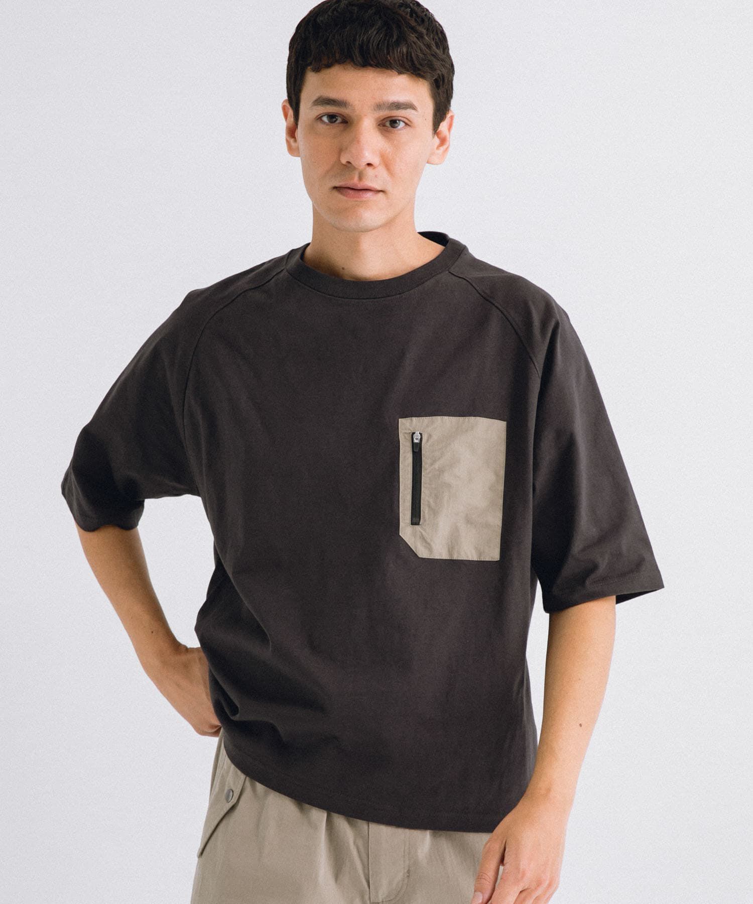 Sonny Label 「ナイロンポケット切替ハーフスリーブTEE」|Tシャツ・カットソー|