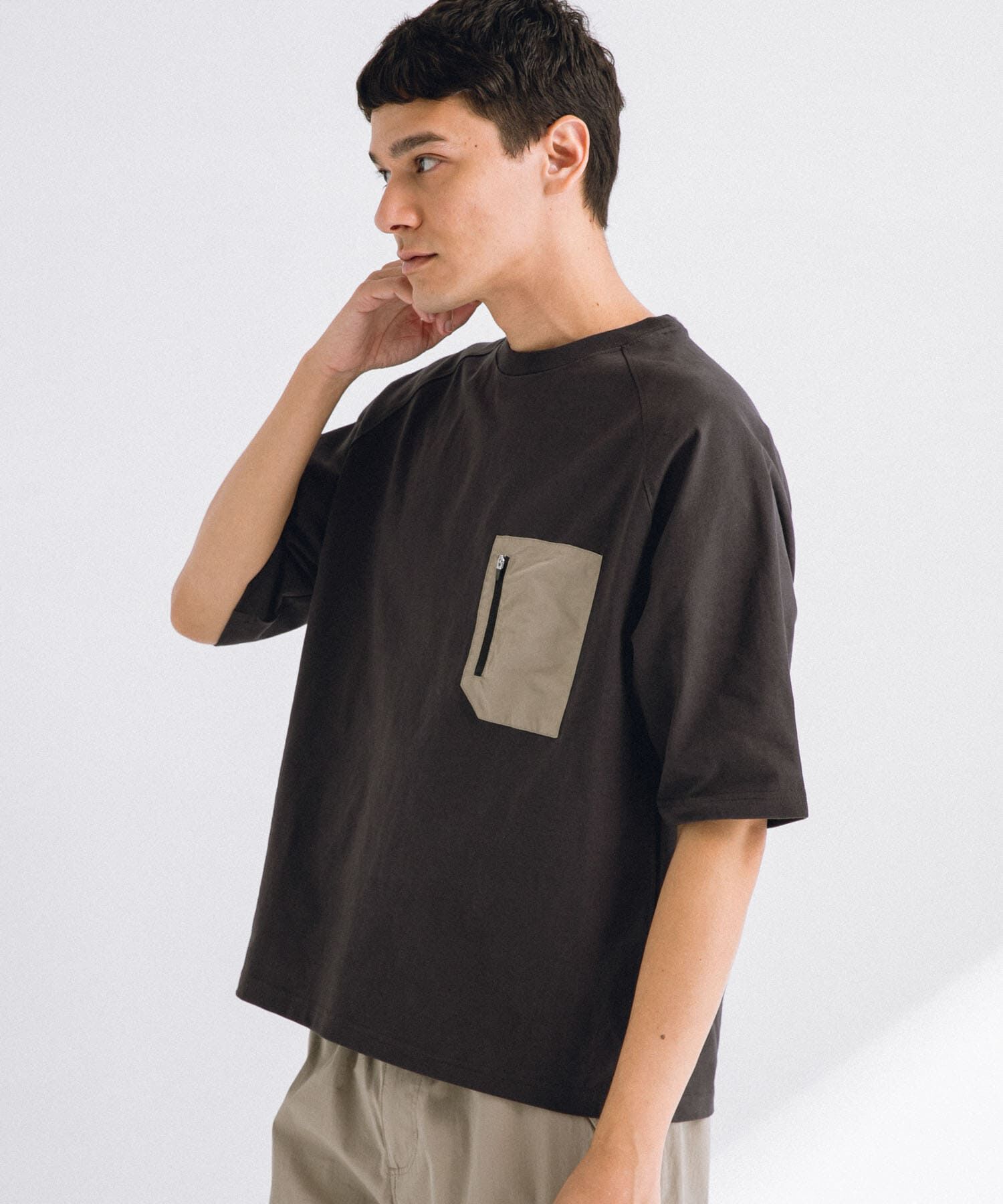 Sonny Label 「ナイロンポケット切替ハーフスリーブTEE」|Tシャツ・カットソー|