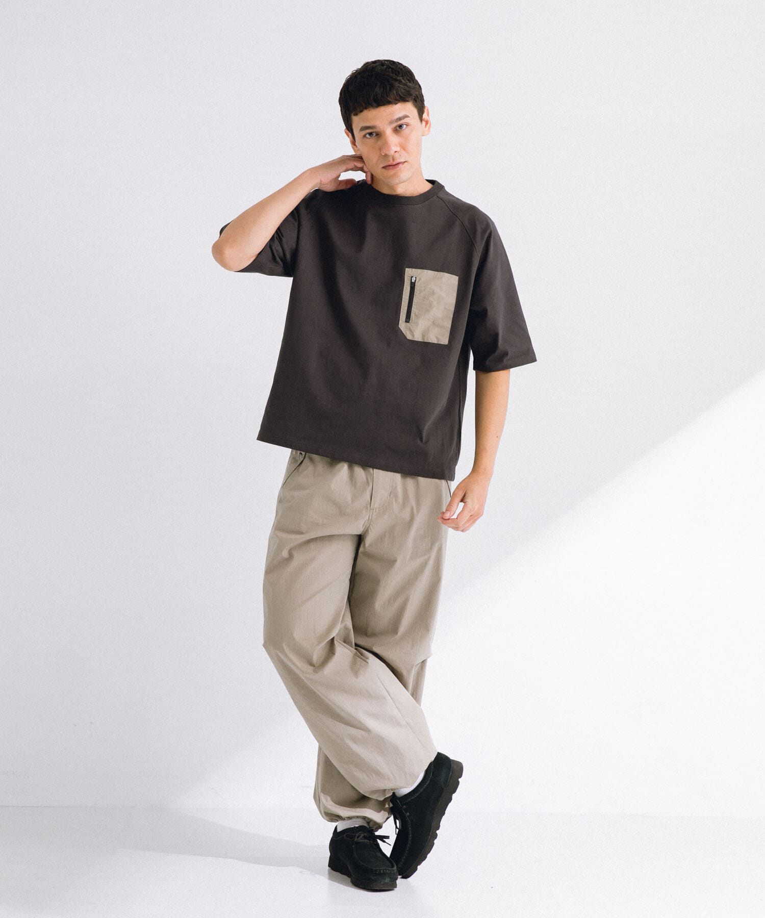 Sonny Label 「ナイロンポケット切替ハーフスリーブTEE」|Tシャツ・カットソー|