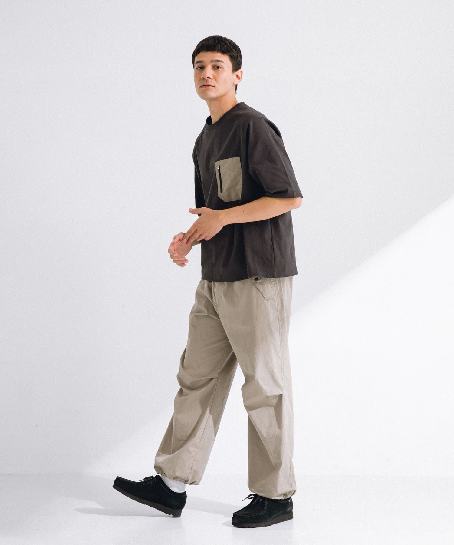 Sonny Label 「ナイロンポケット切替ハーフスリーブTEE」|Tシャツ・カットソー|