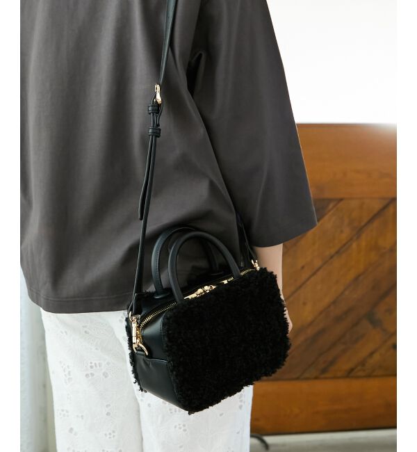  「ボアコンビ2WAYミニボストン」|ボストンバッグ|