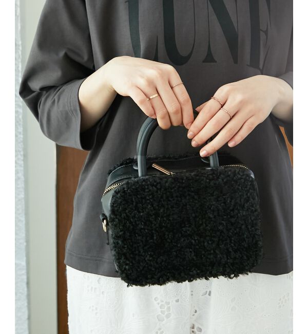  「ボアコンビ2WAYミニボストン」|ボストンバッグ|