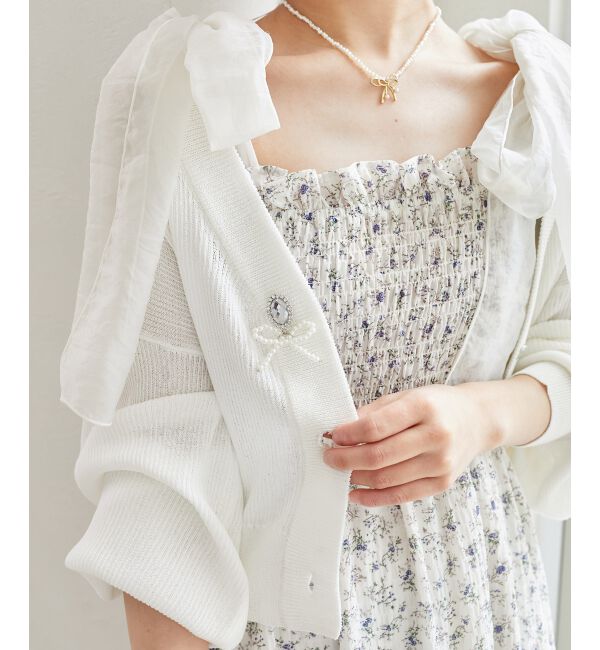  「チャームボタンUVカットカーディガン」|カーディガン|オフ