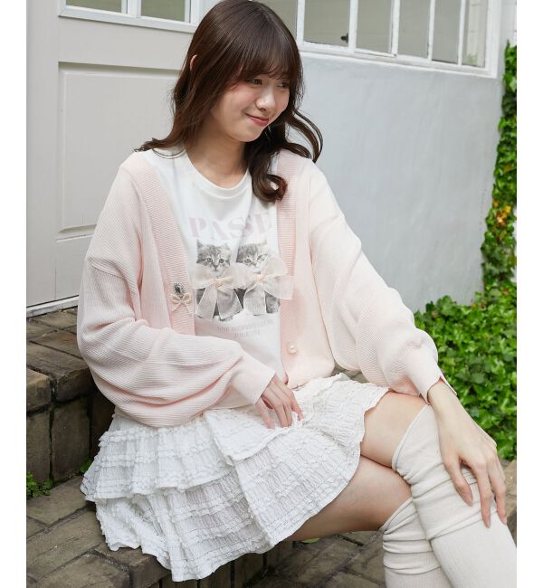  「チャームボタンUVカットカーディガン」|カーディガン|