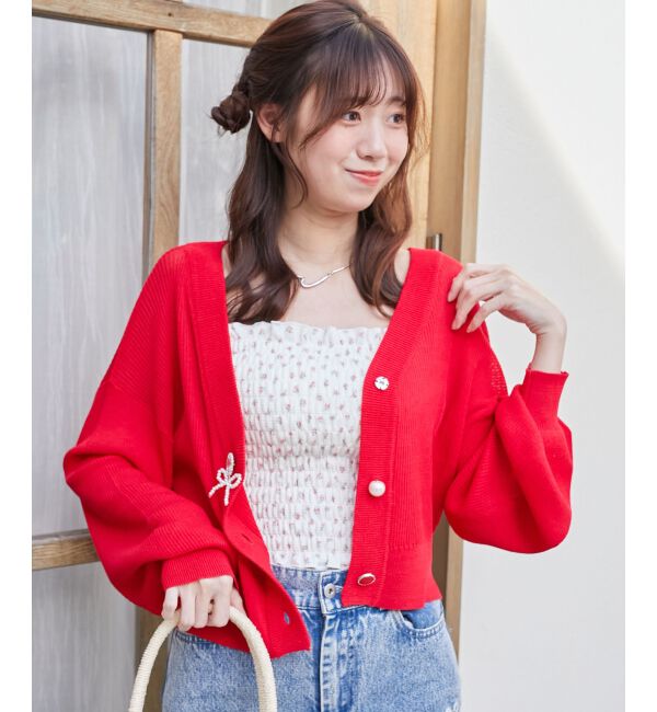  「チャームボタンUVカットカーディガン」|カーディガン|