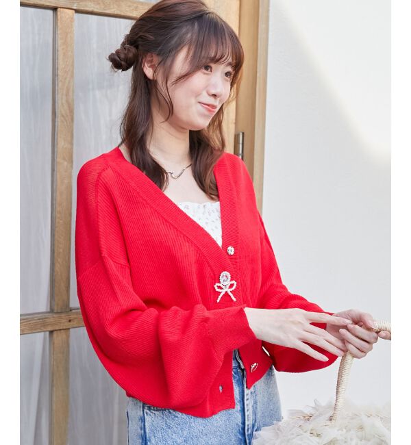  「チャームボタンUVカットカーディガン」|カーディガン|