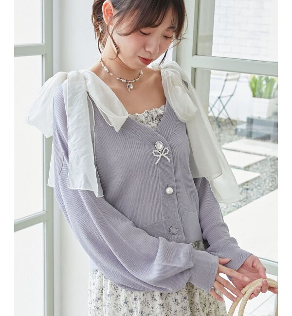  「チャームボタンUVカットカーディガン」|カーディガン|