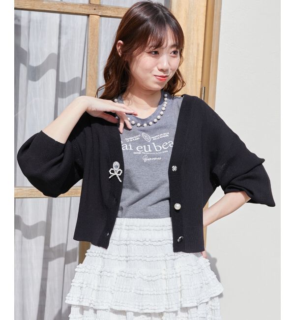 「チャームボタンUVカットカーディガン」|カーディガン|