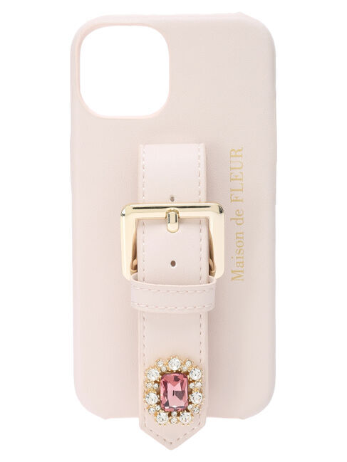 Maison de FLEUR「ビジューバックルベルトアイフォン14ケース」|モバイルケース|