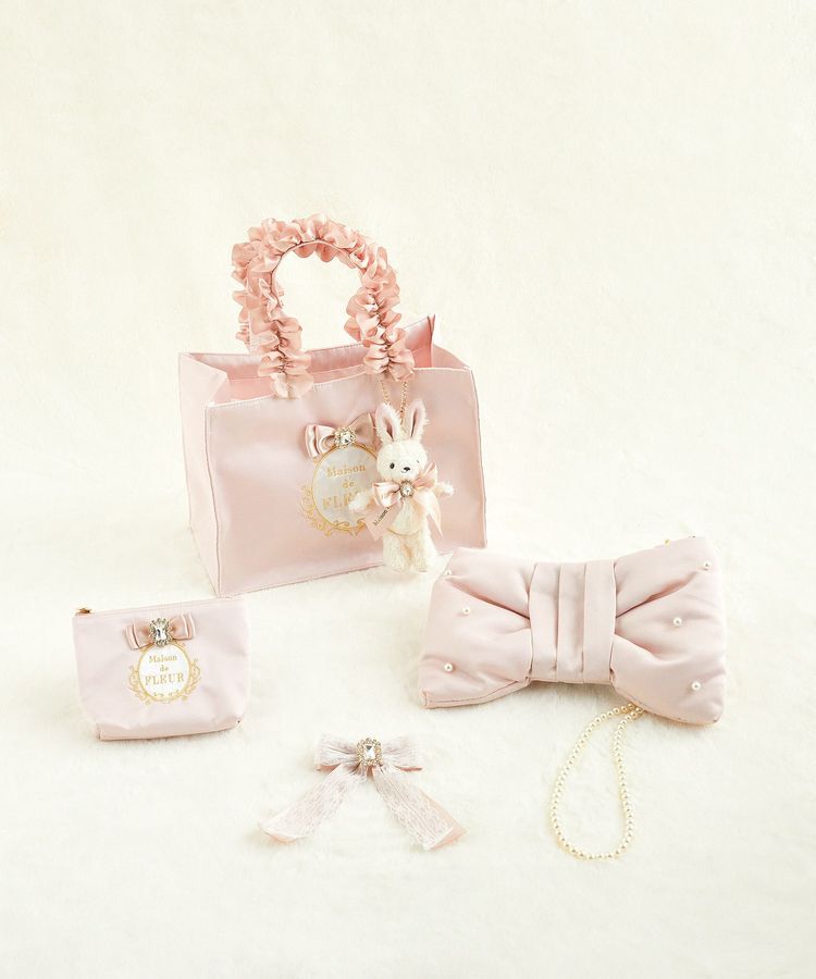 Maison de FLEUR「ピンクリボンレースサテンバレッタ」|その他|