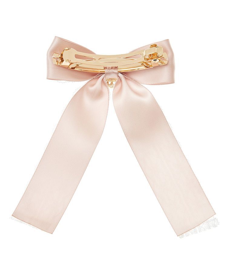 Maison de FLEUR「ピンクリボンレースサテンバレッタ」|その他|