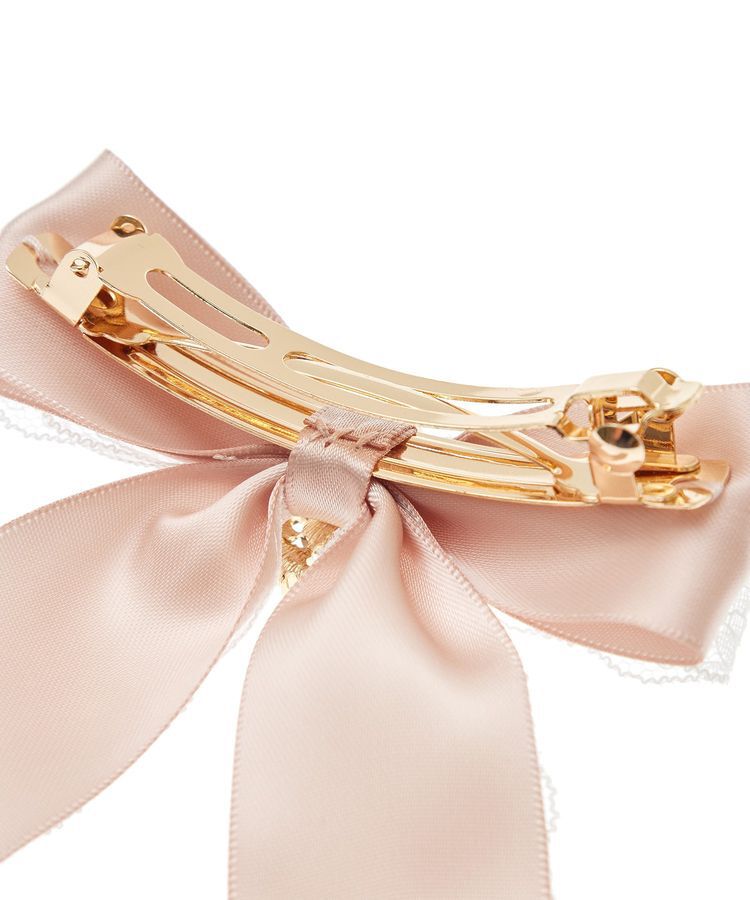 Maison de FLEUR「ピンクリボンレースサテンバレッタ」|その他|