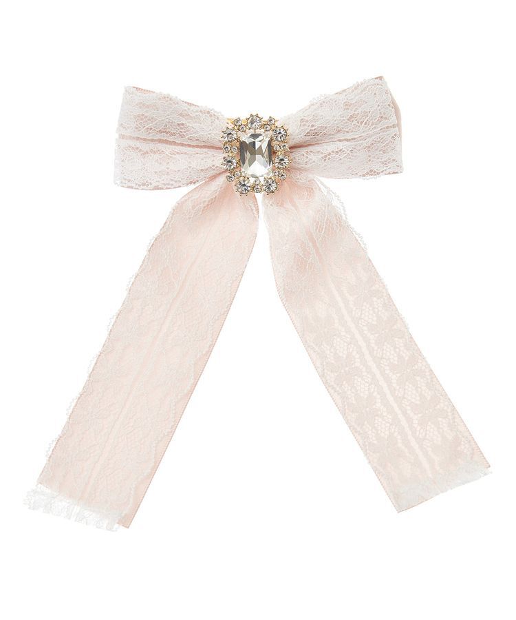 Maison de FLEUR「ピンクリボンレースサテンバレッタ」|その他|