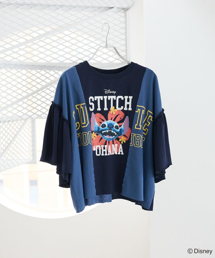 Green Parks「スティッチ/リメイク風ドッキングTシャツ」|Tシャツ・カットソー|Blue