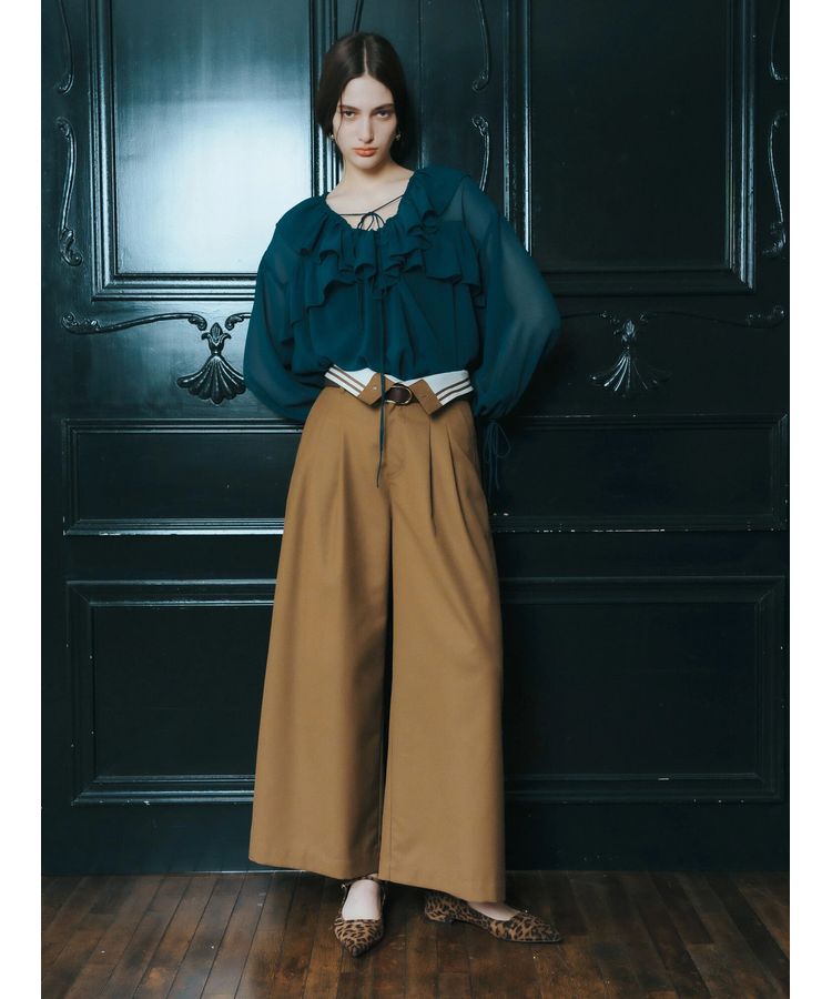 YECCA VECCA「ラッフルストリングシアーブラウス」|シャツ・ブラウス|