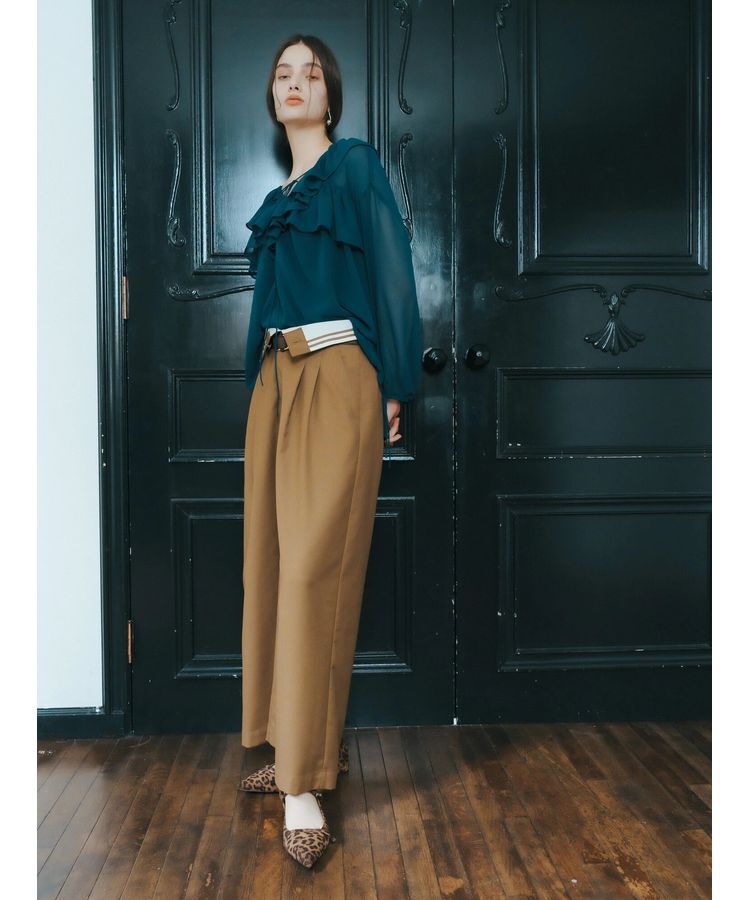 YECCA VECCA「ラッフルストリングシアーブラウス」|シャツ・ブラウス|