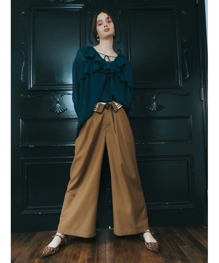 YECCA VECCA「ラッフルストリングシアーブラウス」|シャツ・ブラウス|