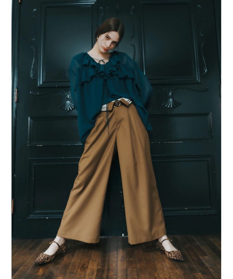 YECCA VECCA「ラッフルストリングシアーブラウス」|シャツ・ブラウス|