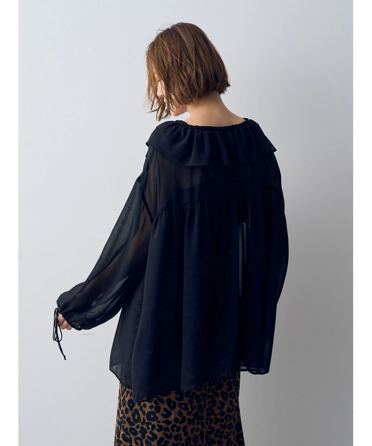 YECCA VECCA「ラッフルストリングシアーブラウス」|シャツ・ブラウス|