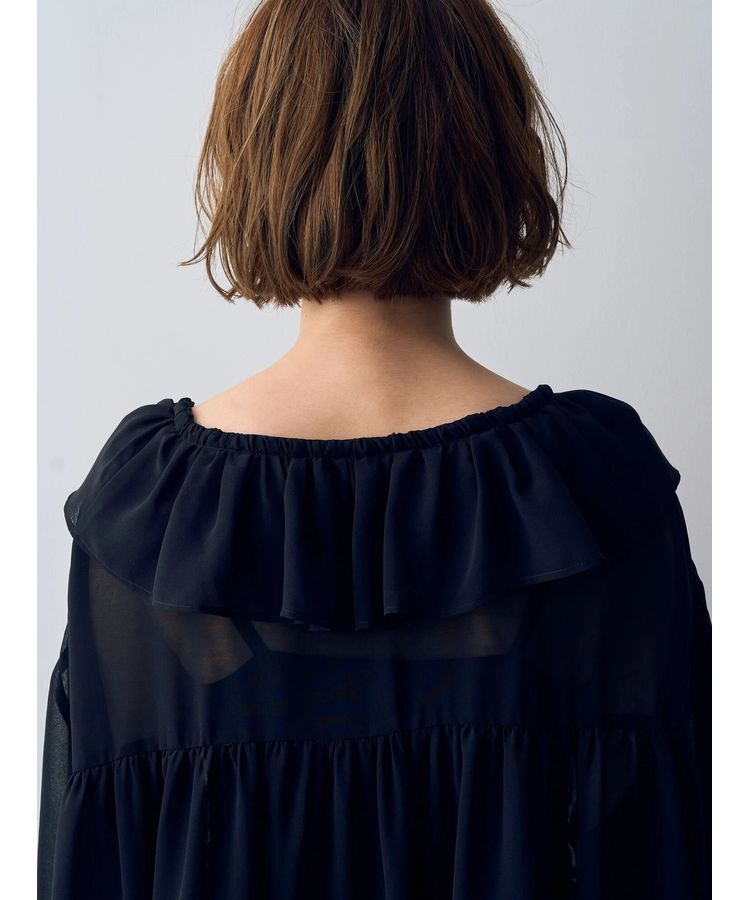 YECCA VECCA「ラッフルストリングシアーブラウス」|シャツ・ブラウス|