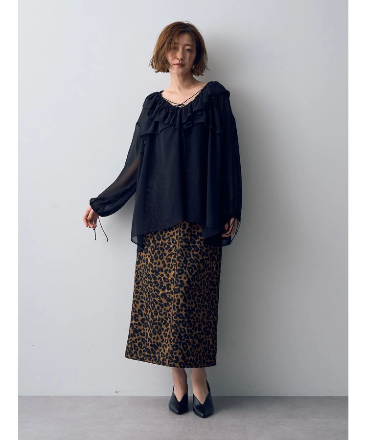 YECCA VECCA「ラッフルストリングシアーブラウス」|シャツ・ブラウス|