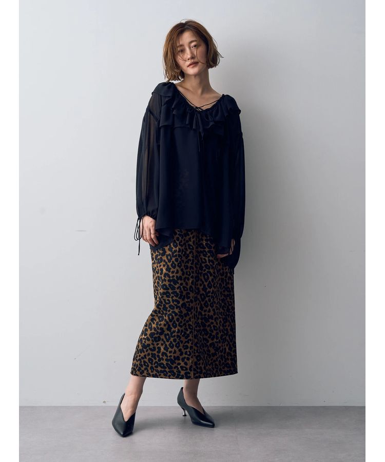 YECCA VECCA「ラッフルストリングシアーブラウス」|シャツ・ブラウス|